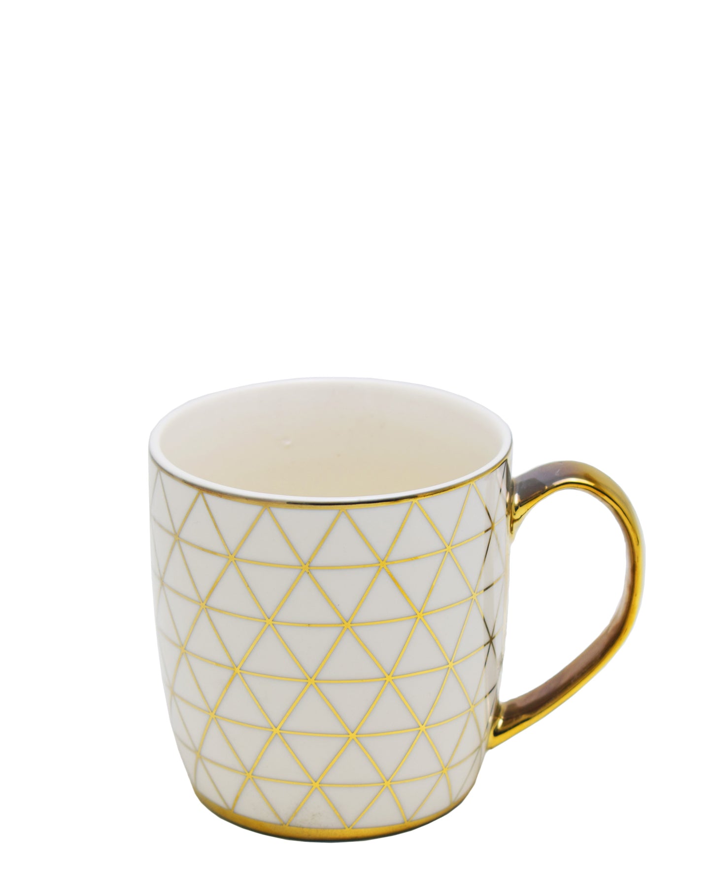 Kitchen Life Ceramic Embedded Diamond Mug - White & Gold