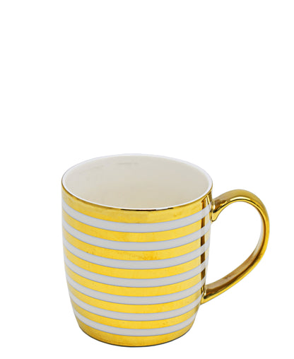 Kitchen Life Ceramic Embedded Line Mug - White & Gold