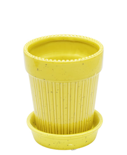 Urban Decor Textured Pot Plant - Yellow