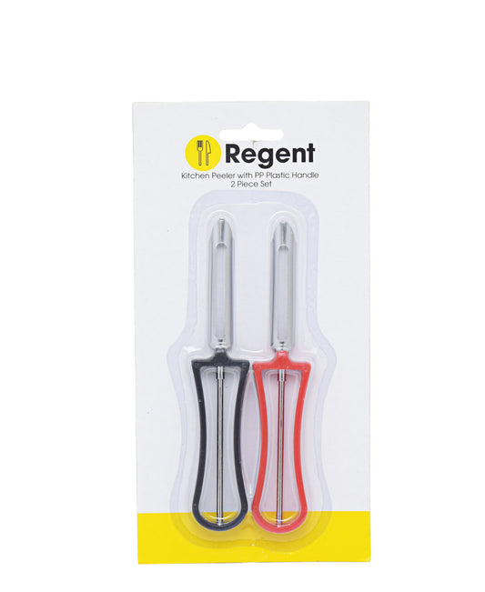 Regent Kitchen Vegetable Peeler 2 Piece Set - Black & Red