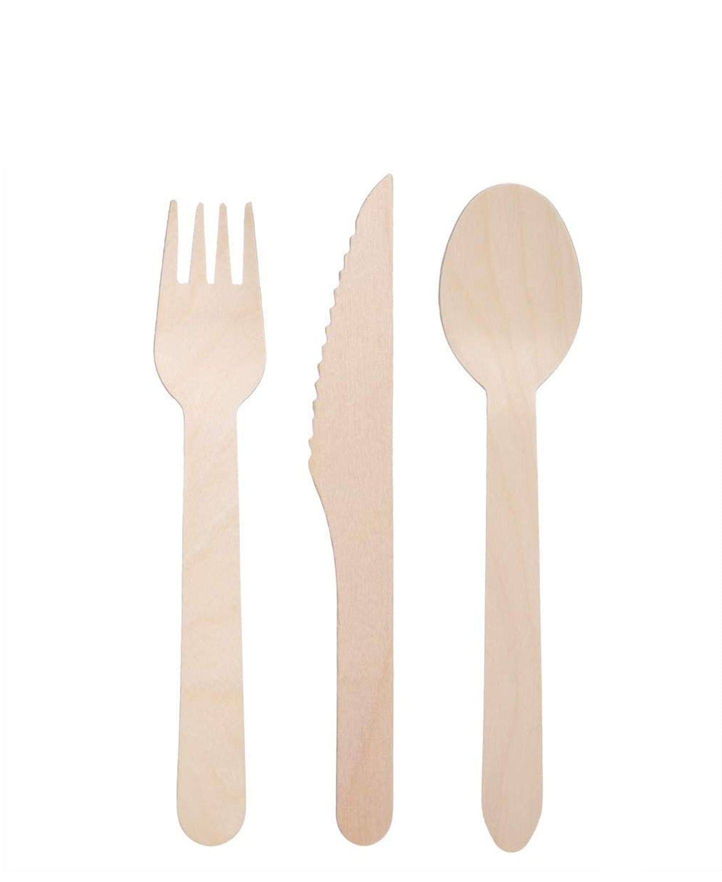 Regent Wooden Disposable Cutlery Sets - 18 Pce