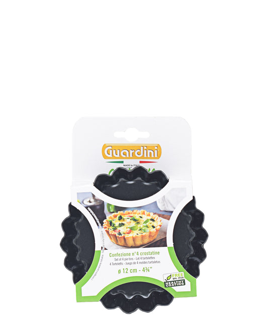 Guardini 12cm 4 Piece Tart Moulds - Black