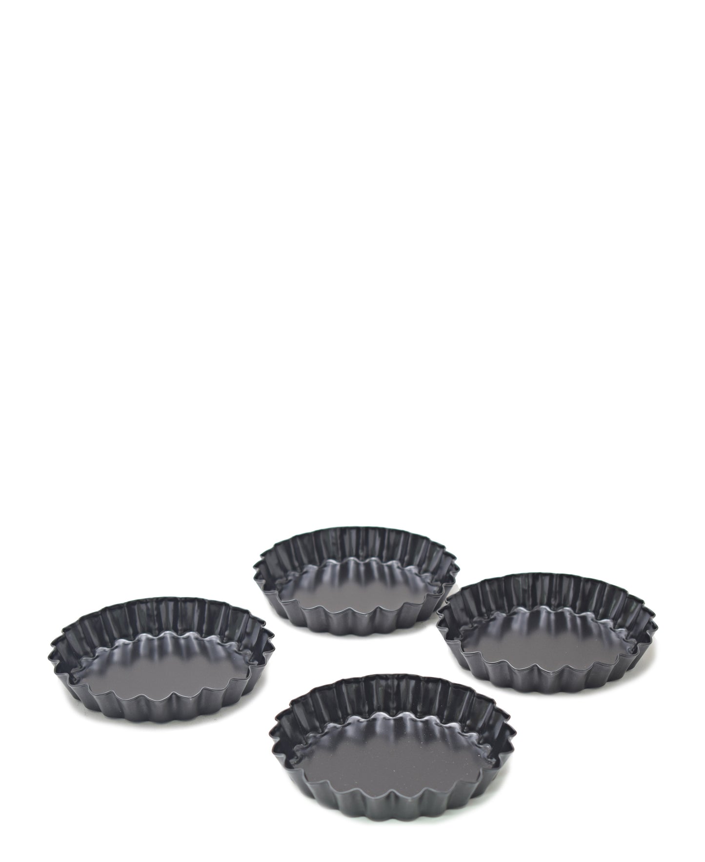 Guardini 12cm 4 Piece Tart Moulds - Black