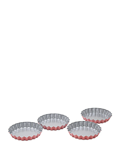 Guardini 12cm 4 Piece Tart Moulds - Red