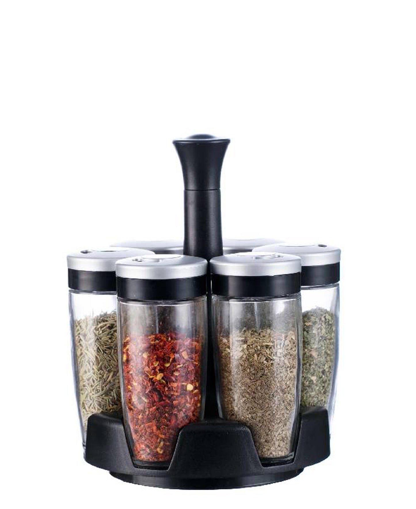 Aqua 6 Piece Spice Rack - Black