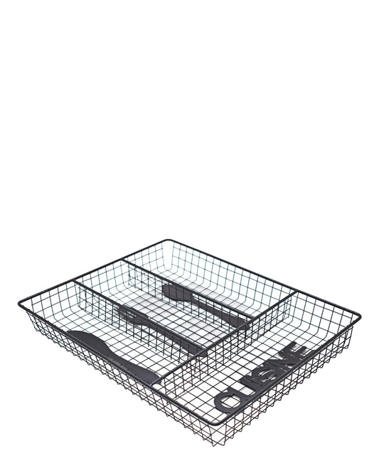 Excellent Houseware Metal Cutlery Tray - Black