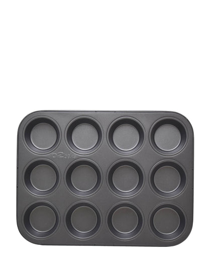 O2 Jumbo Muffin Pan 12 Cup - Black