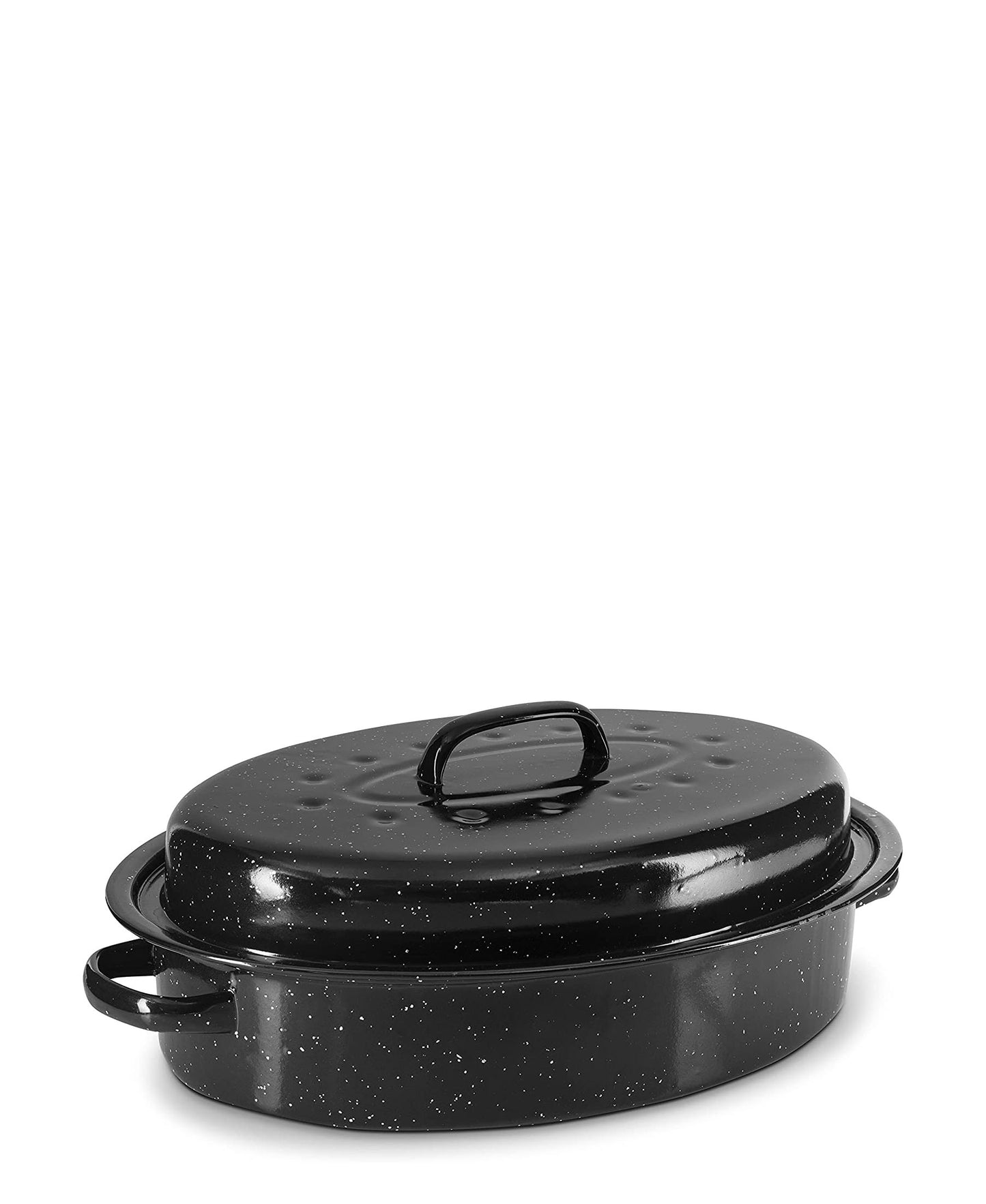 O2 Large Oval Roaster With Lid - Black