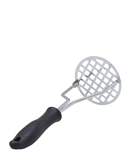 Hillhouse Easy Grip Potato Masher - Black & Silver