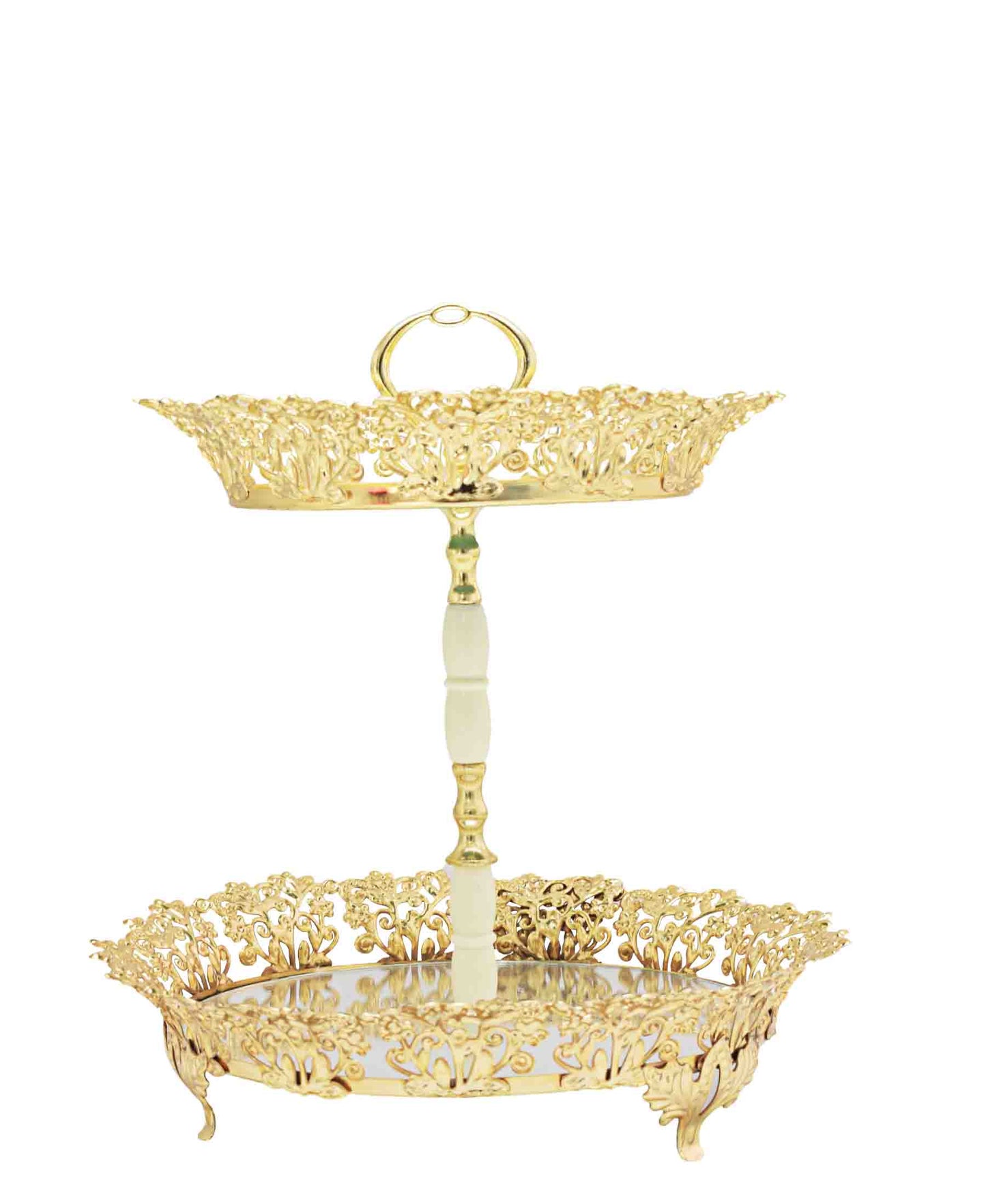 Bursa Collection Two Layer Yelpaze Stand - Gold