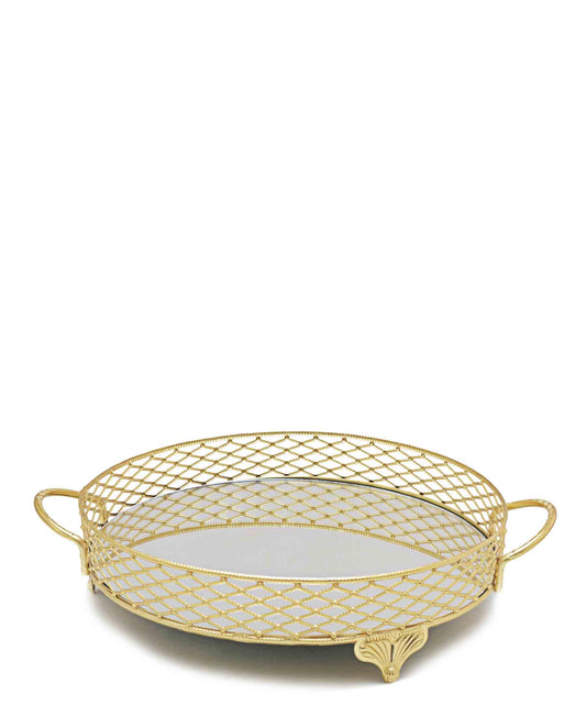 Bursa Collection Sevgi Sesign Tray With Handles - Gold