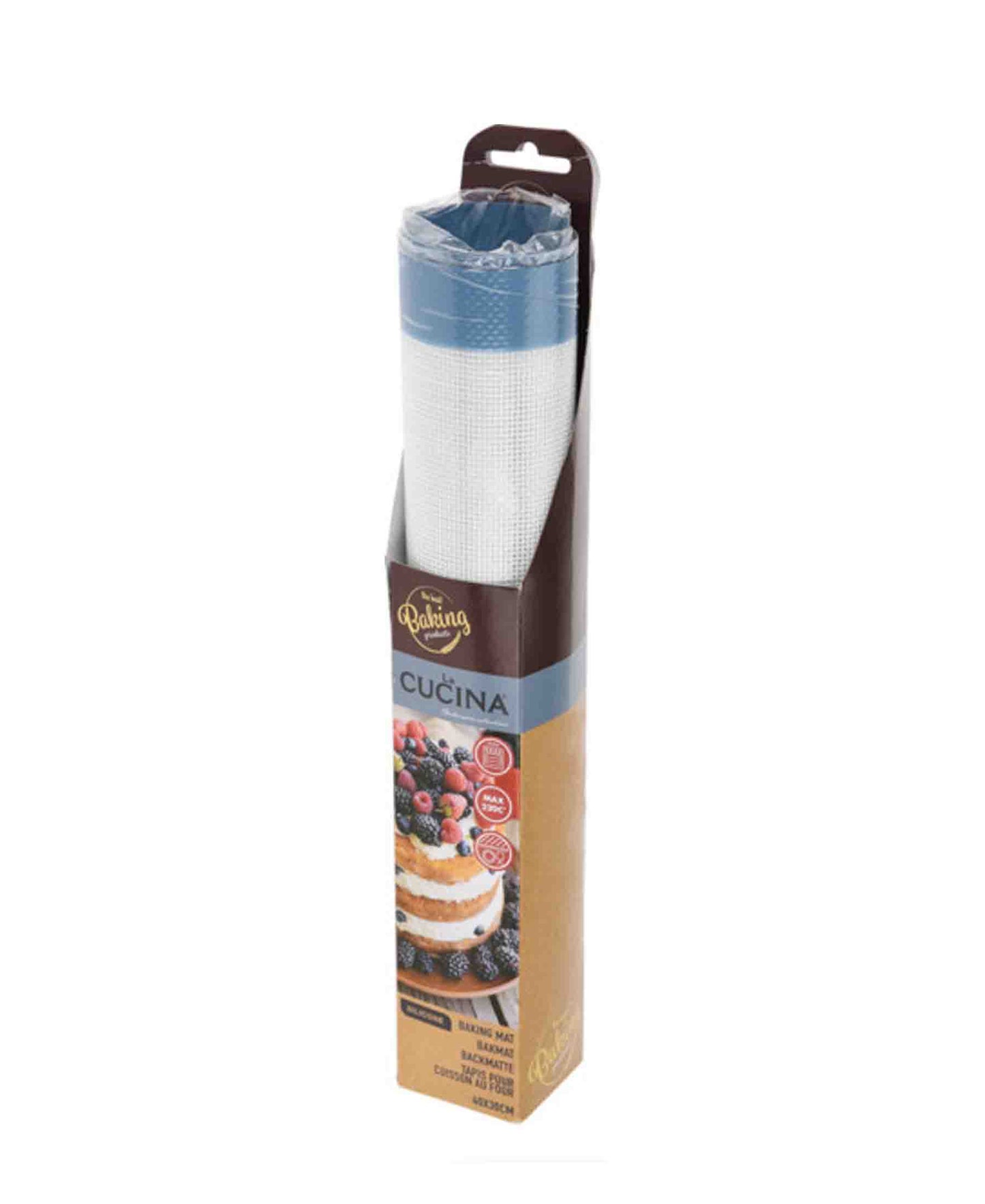 La Cucina 40cm Silicone Baking Mat - White & Blue