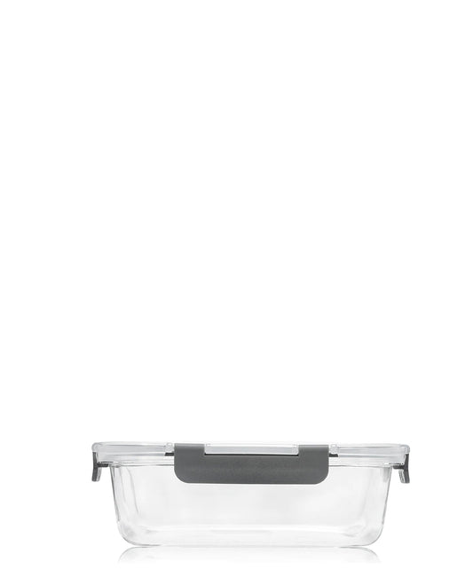 Consol 370ML Madrid Rectangular Glass Storage Container - Transparent & Grey