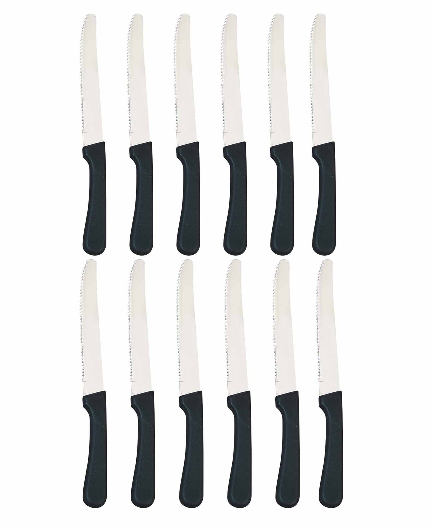 Kitchen Life  Steak Knife Set 12 Piece - Black