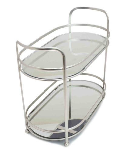 Urban Decor 2 Tier Mirror Finish Tray - Silver