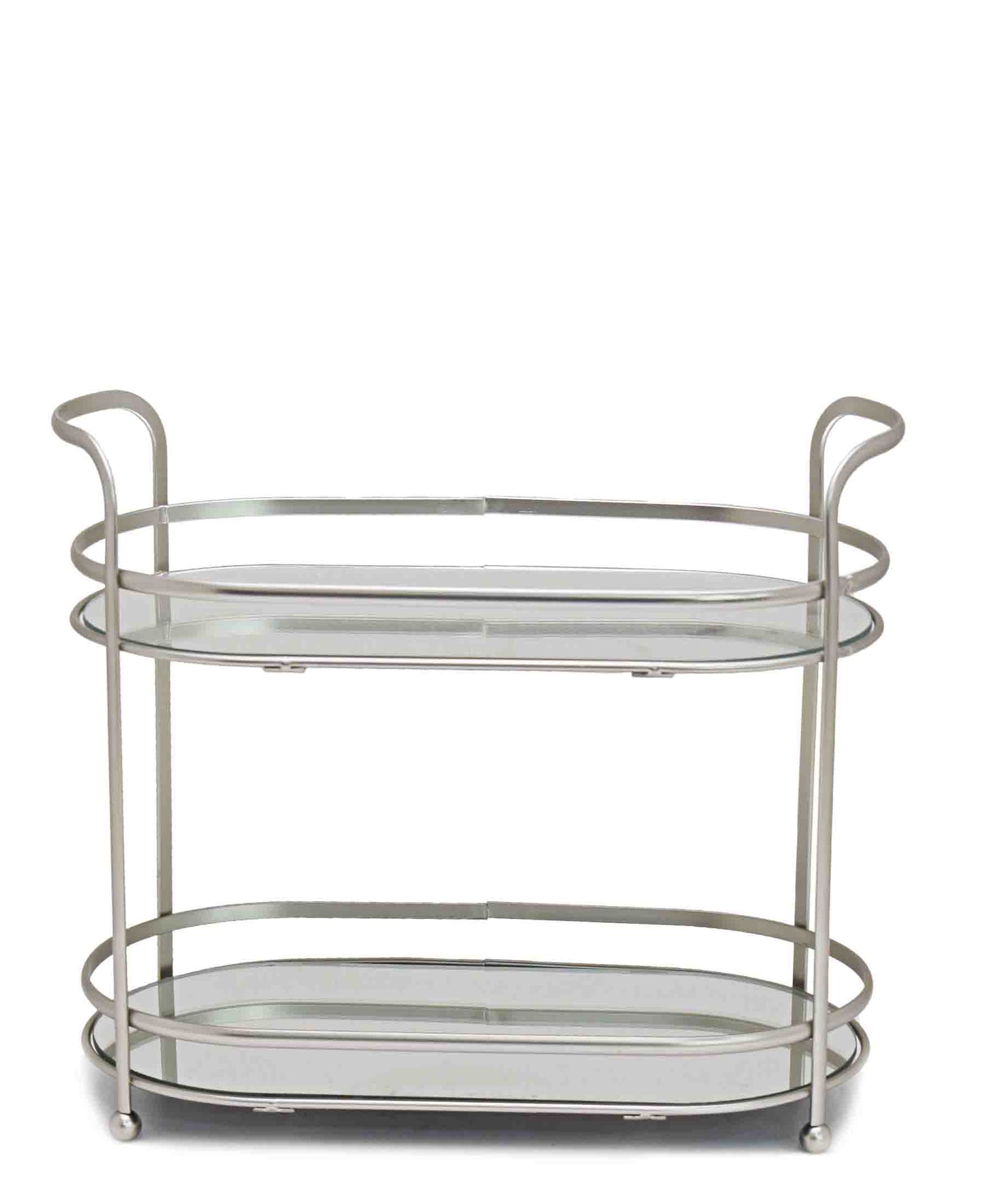 Urban Decor 2 Tier Mirror Finish Tray - Silver