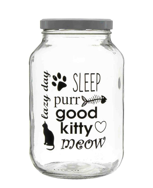 Regent glass jar Cat Print 3Lt - Clear