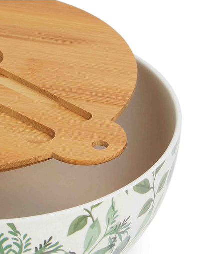 Bamboo Fibre Bowl with Lid & Cutlery