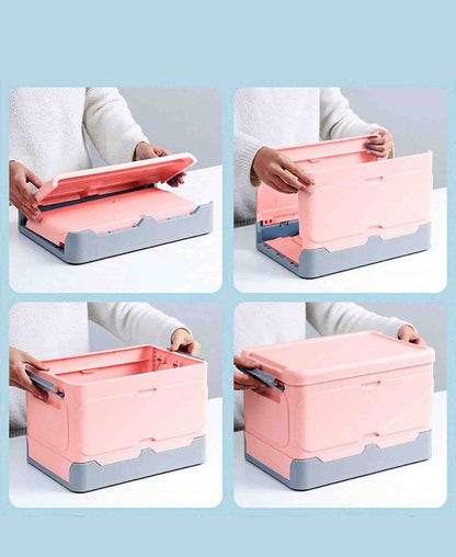 Fine Living Small Foldable Storage Clip Boxes - Pink