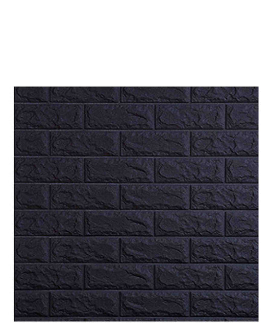 3D Self Adhesive Wall Brick Sticker - Black