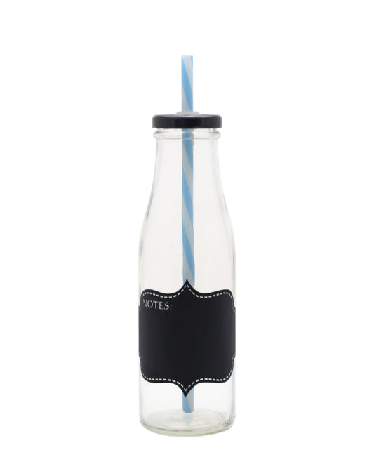 Consol Milkshake Bottle With Black Notes- Blue