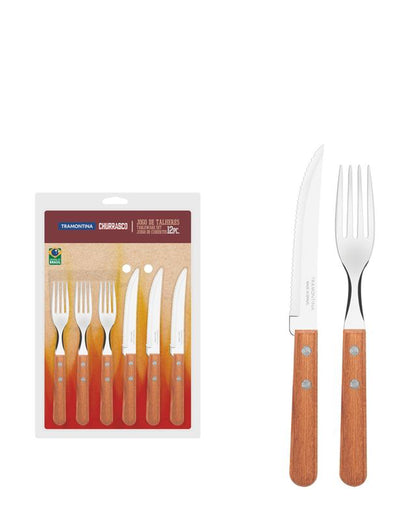 Tramontina Churrasco Cutlery Set 12 Pieces - Brown