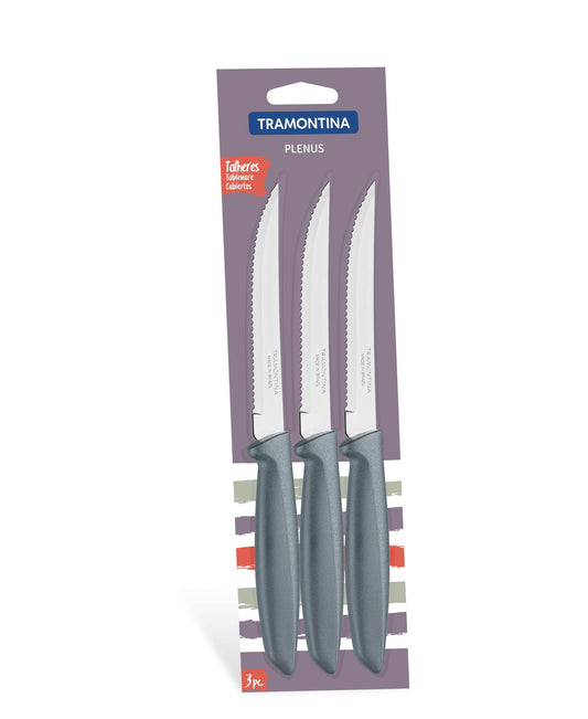 Tramontina 3 piece Braai and Fruit Knife Set - Grey