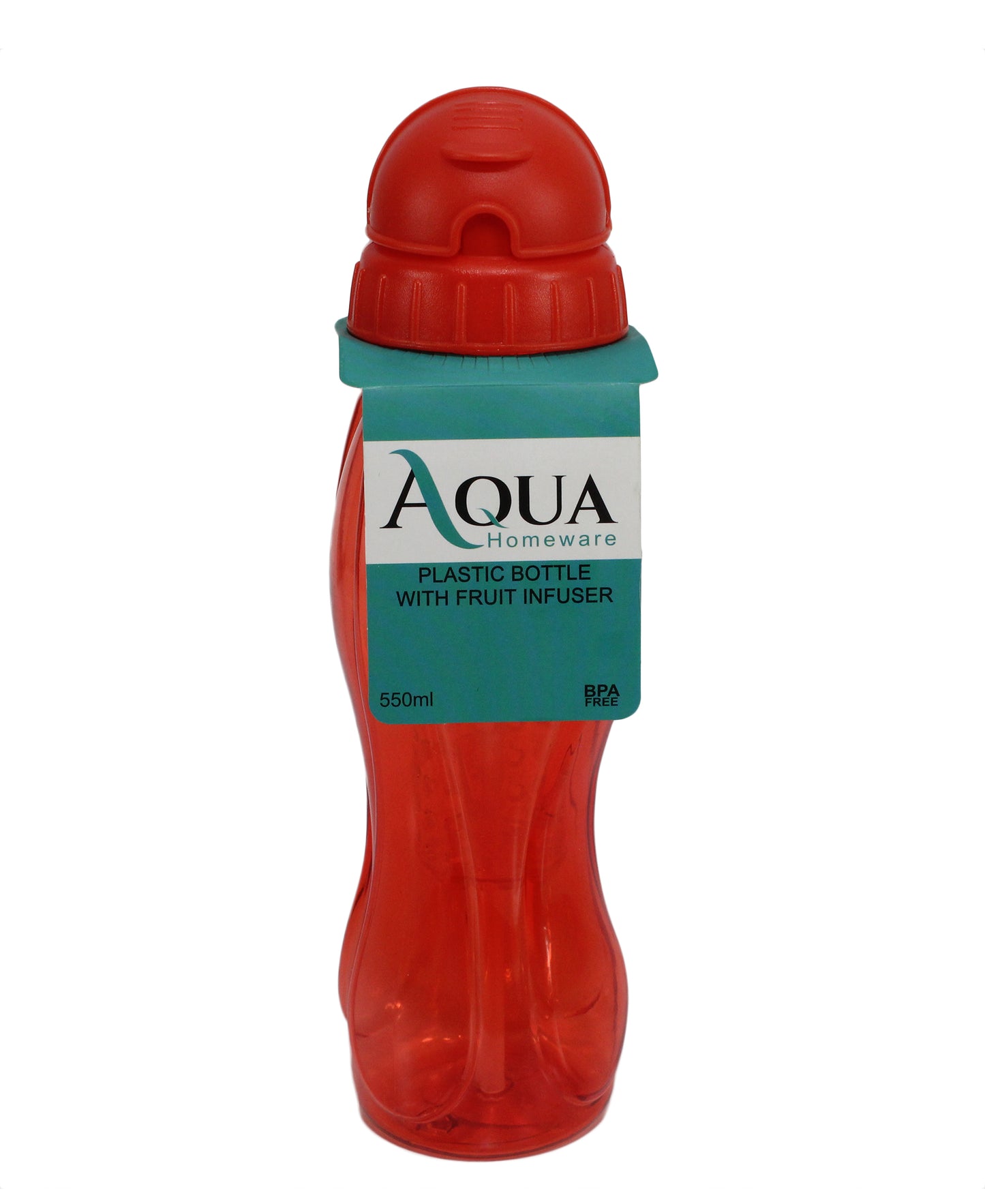 Aqua Water Bottle With Fruit Infuser - Red