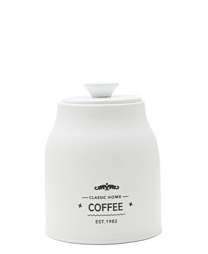 Aqua Iron White Coffee Canister - White