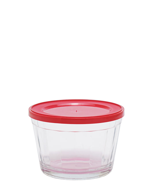 American 600ml Cup Bowl with Plastic Lid - Red