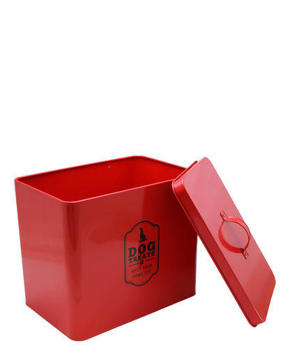 Retro Dog Treat Storage Tin - Red