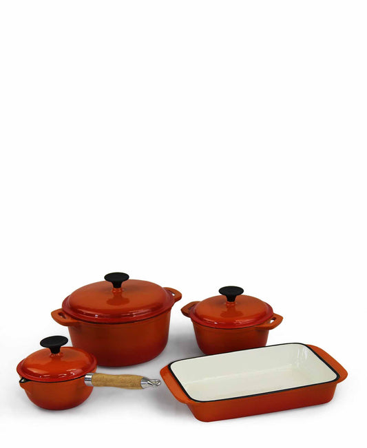 Fine Living Cast Iron 7 Piece - Orange