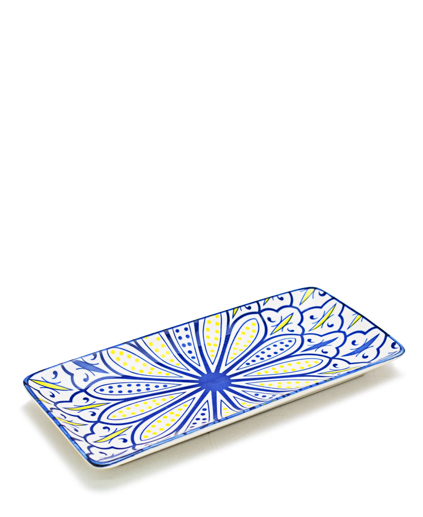 Shanghai Plate 10cm - White, Yellow & Blue