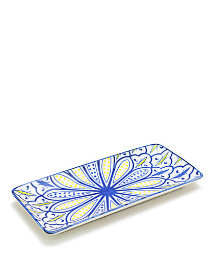 Shanghai Plate 10cm - White, Yellow & Blue