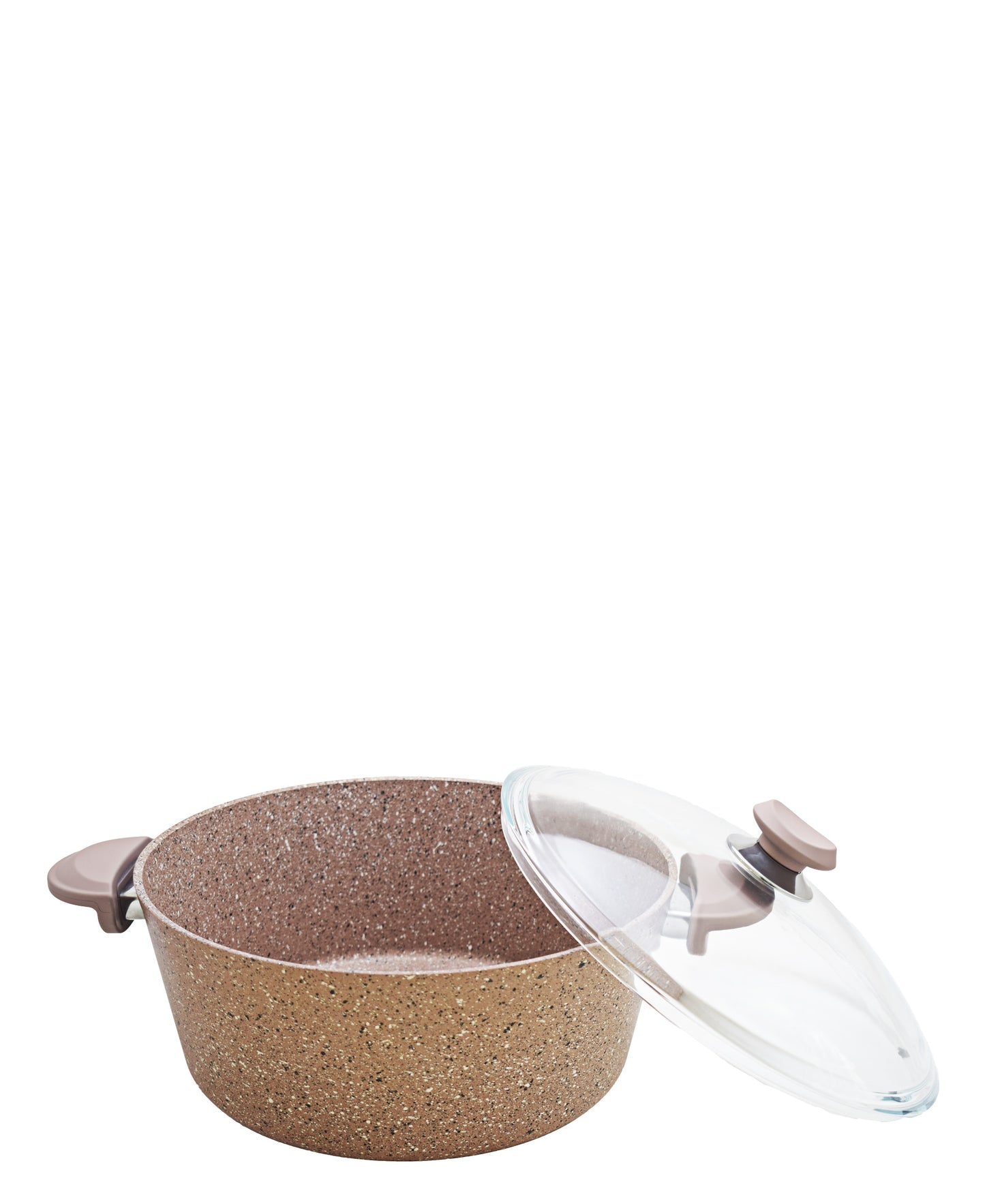 OMS Non Stick 28cm Granite Deep Casserole - Beige