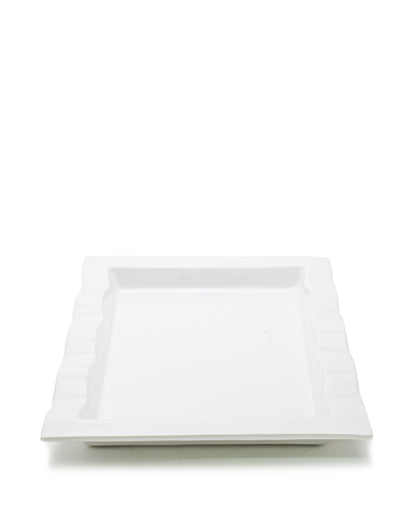 Kitchen Life Ceramic Wavey Serving Platter 36cm - White