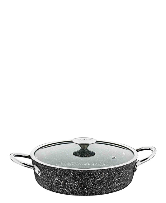 OMS 26cm Low Granite Induction Pot - Black