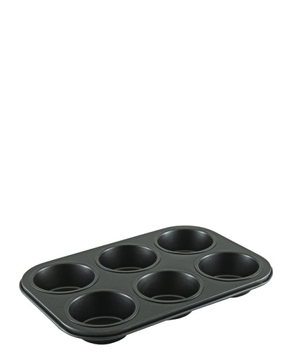 Metalix 6 Cup Muffin Pan - Black