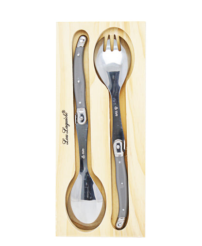 Lou Laguiole Salad Server 2 Piece - Silver