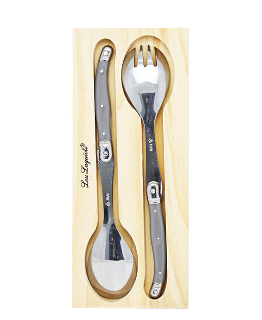 Lou Laguiole Salad Server 2 Piece - Silver