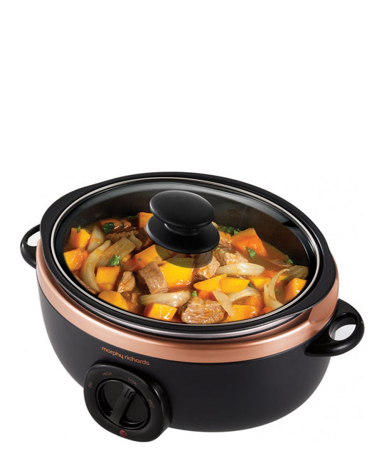 Morphy Richards Slow Cooker Manual Aluminium 3,5L 163W - Black & Rose Gold