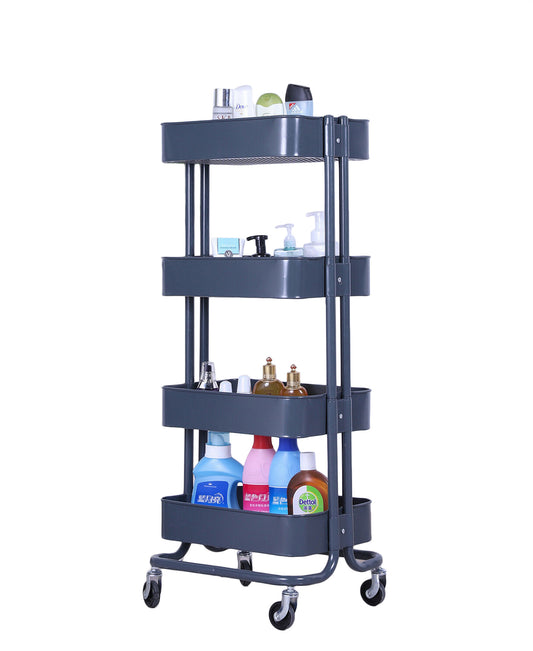 Monaco 4 Tier Kitchen Storage Rack With Wheels - Blue