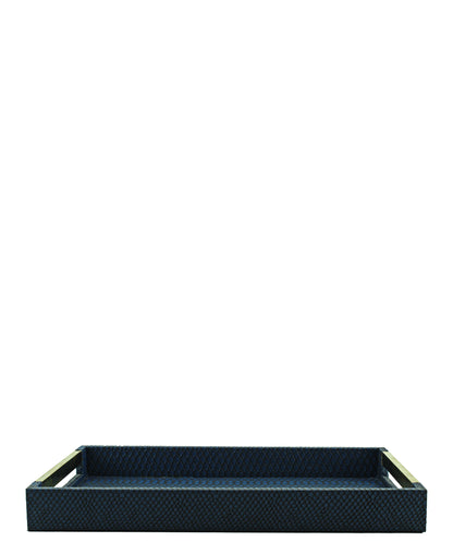 Urban Decor 3 Piece Shagreen Tray Set - Blue