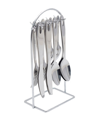 Eetrite 24 Piece Essentials Teardrop Hanging Cutlery Set - Silver