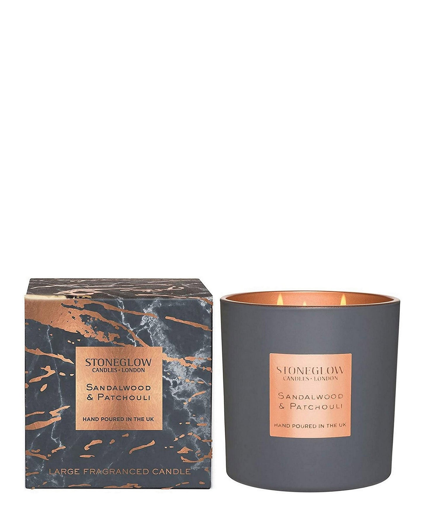 Stoneglow Sandalwood & Patchouli  3-Wick - Grey