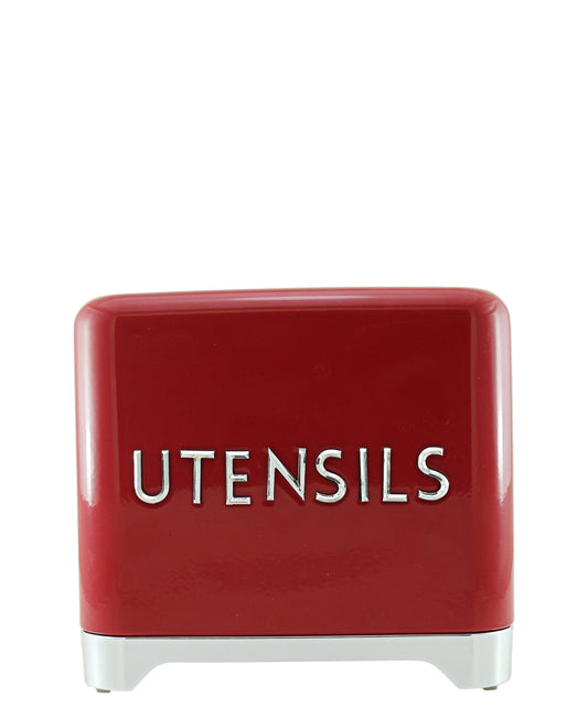 Retro Utensils Tin - Red & Silver