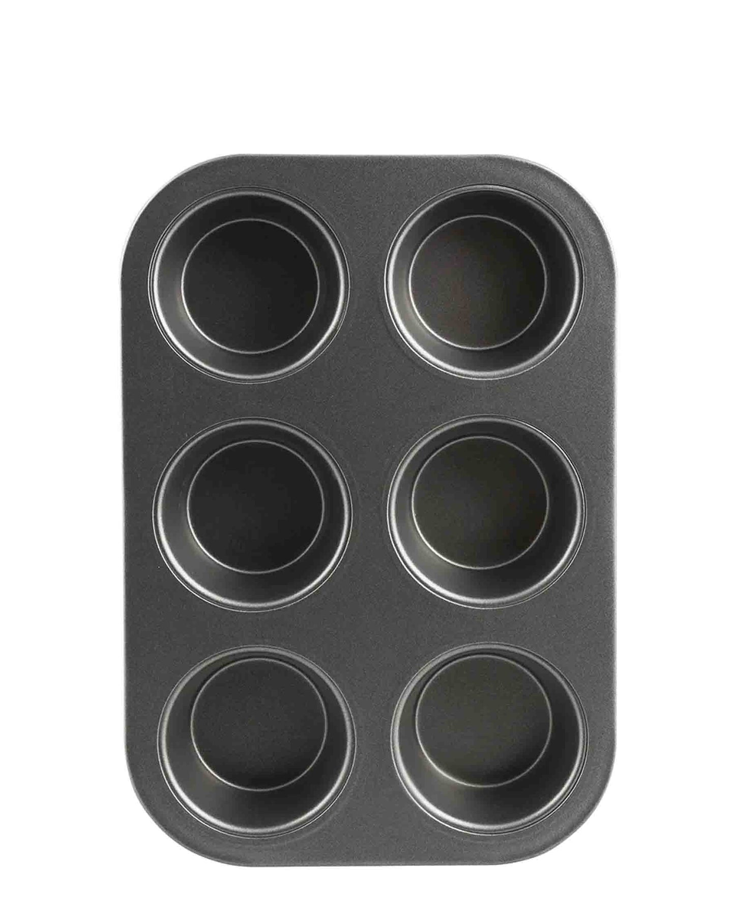 Kitchen Life 6 Cup Muffin Pan - Black