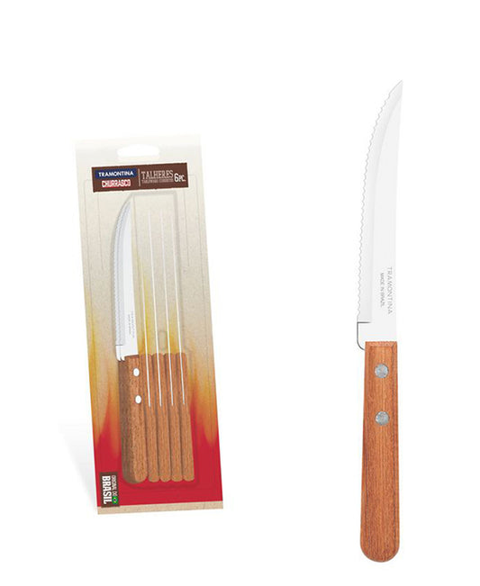 Tramontina 6 Piece Steak Knives Set - Brown