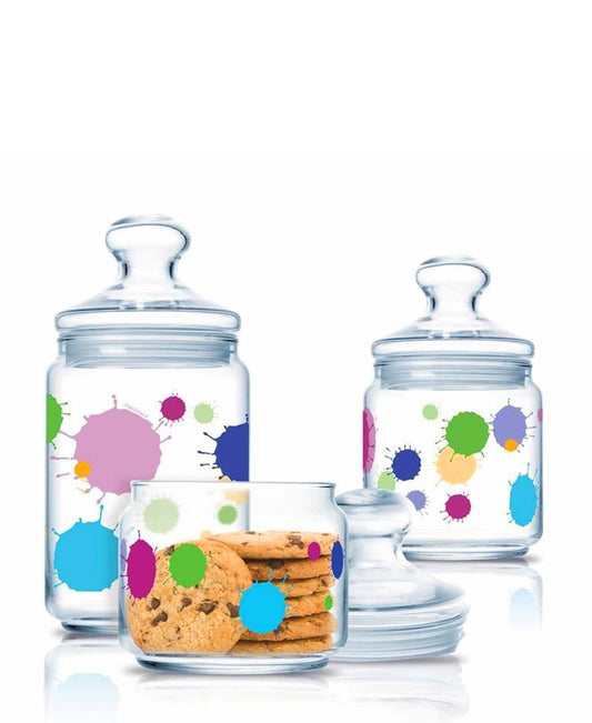 Lumiarc Splash 3 Piece Canister Set - Blue