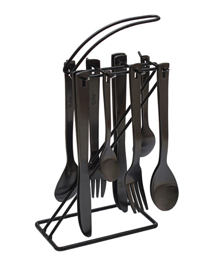 St James Daily Hanging Cutlery Set 16 Piece - Matte Black